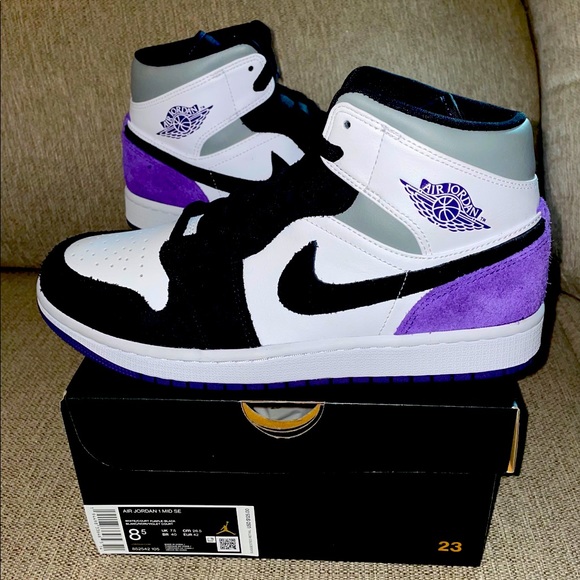 Jordan Other - Air Jordan 1 Mid SE White Court Purple